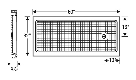 32 by 60 Shower Base