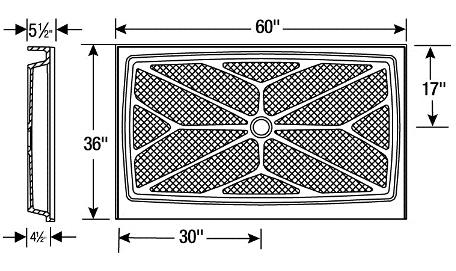 36 by 60 Shower Base